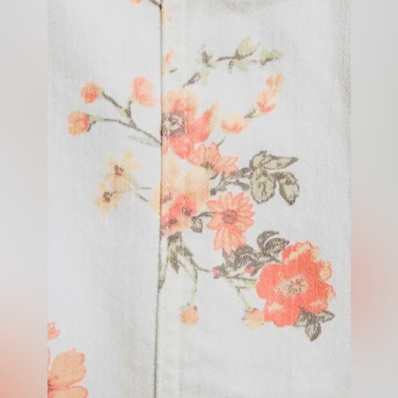 Women’s  Ivory Floral Racerback Pinafore Overall Dress Size Juniors XL 15/17 - Picture 9 of 9